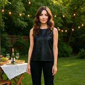 Theory‎ Woman’s Black Leather Vest